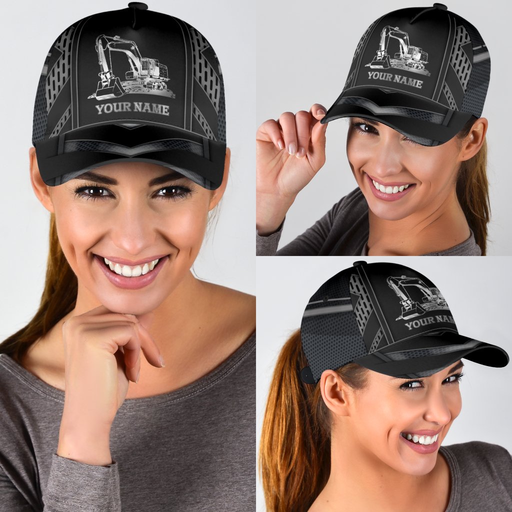 Personalized Excavator Heavy Equipment Cap Hat For Man And Women, Gift To Excavator Man, Excavator 3D Cap Hat CO0485