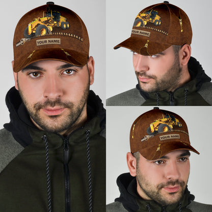 Custom With Name Excavator Heavy Equipment Classic Cap, Cool Baseball Excavator Cap Hat CO0141