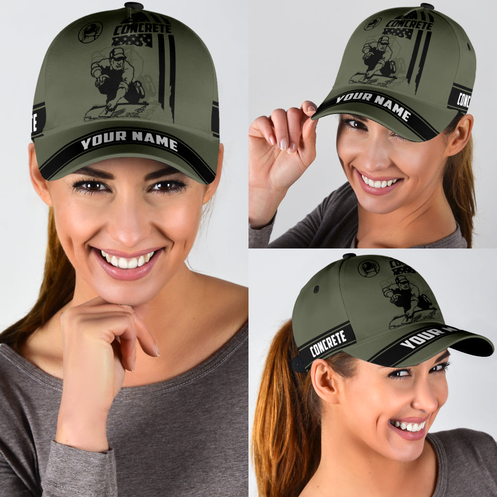 Us Concrete Custom Name Tattoo Cap Hat, Be Proud Of Concreter Baseball Cap Hat CO0463