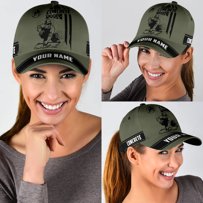 Us Concrete Custom Name Tattoo Cap Hat, Be Proud Of Concreter Baseball Cap Hat CO0463