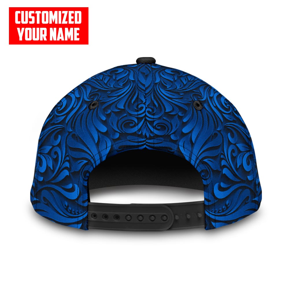 Customized Name Police Skull Classic Cap Blue Skull Baseball Cap Hat CO0644