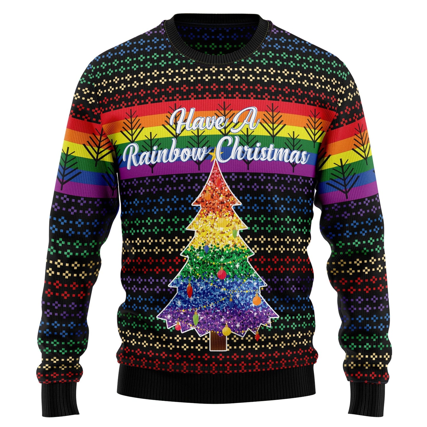 LGBT Rainbow Ugly Christmas Sweater, Pride PGBT Tree Christmas 3D Shirt, Gift for LGBT SO1124