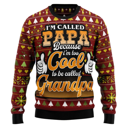 Too Cool To Be Called Grandpa Ugly Christmas Sweater SO1121