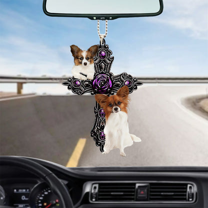 Papillon Pray For God Car Hanging Ornament Dog Pray For God Ornament Lasfour OO0712