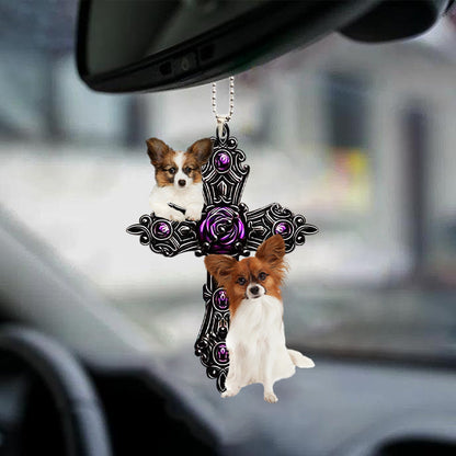 Papillon Pray For God Car Hanging Ornament Dog Pray For God Ornament Lasfour OO0712