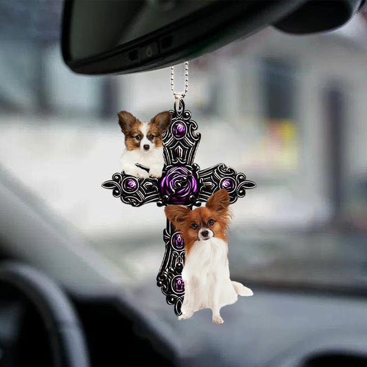 Papillon Pray For God Car Hanging Ornament Dog Pray For God Ornament Lasfour OO0712