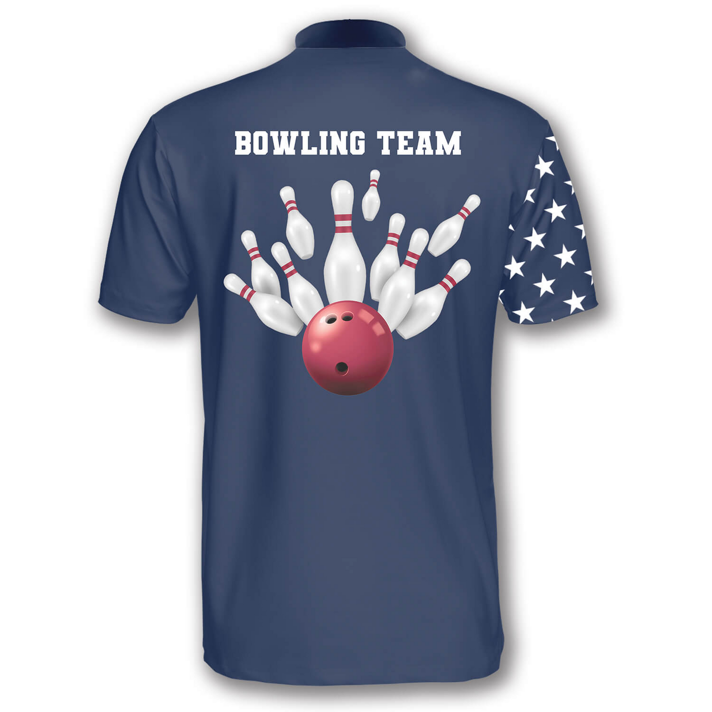 Patriotic American Flag Navy Custom Bowling Jerseys for Men, Best Shirt for Bowler, Flag Bowling Shirt SO0546