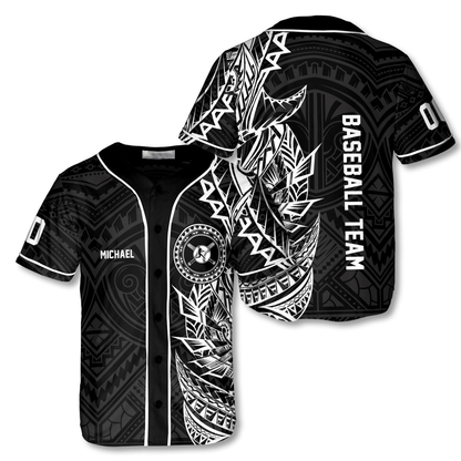 Athlete BW Tribal Custom Baseball Jersey, Best Shirt for Baseball Lover, Gift for Men SO0003