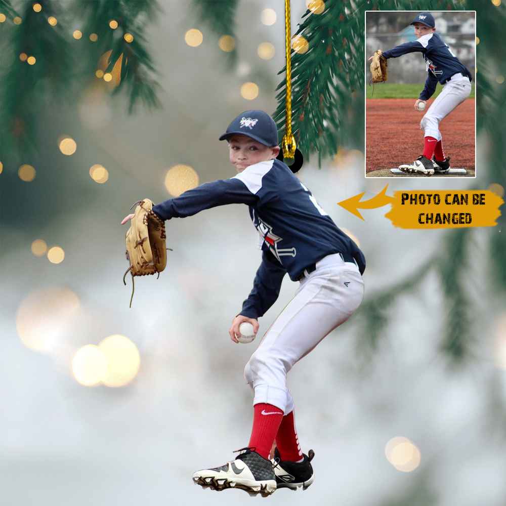 Personalized Baseball Player Ornament, Custom Baseball Player Ornament, Baseball Christmas Ornament OO1825