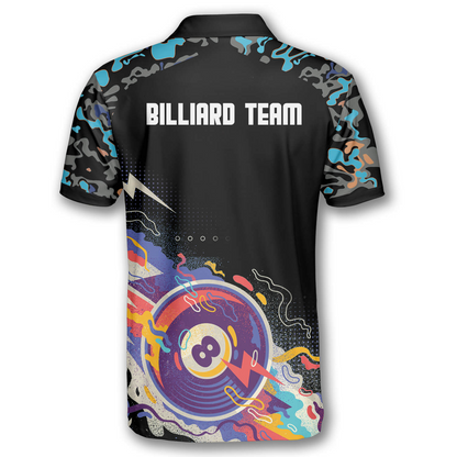 3D All Over Ball 8 Color Black Blue Custom Billiard Shirts for Men SO0585