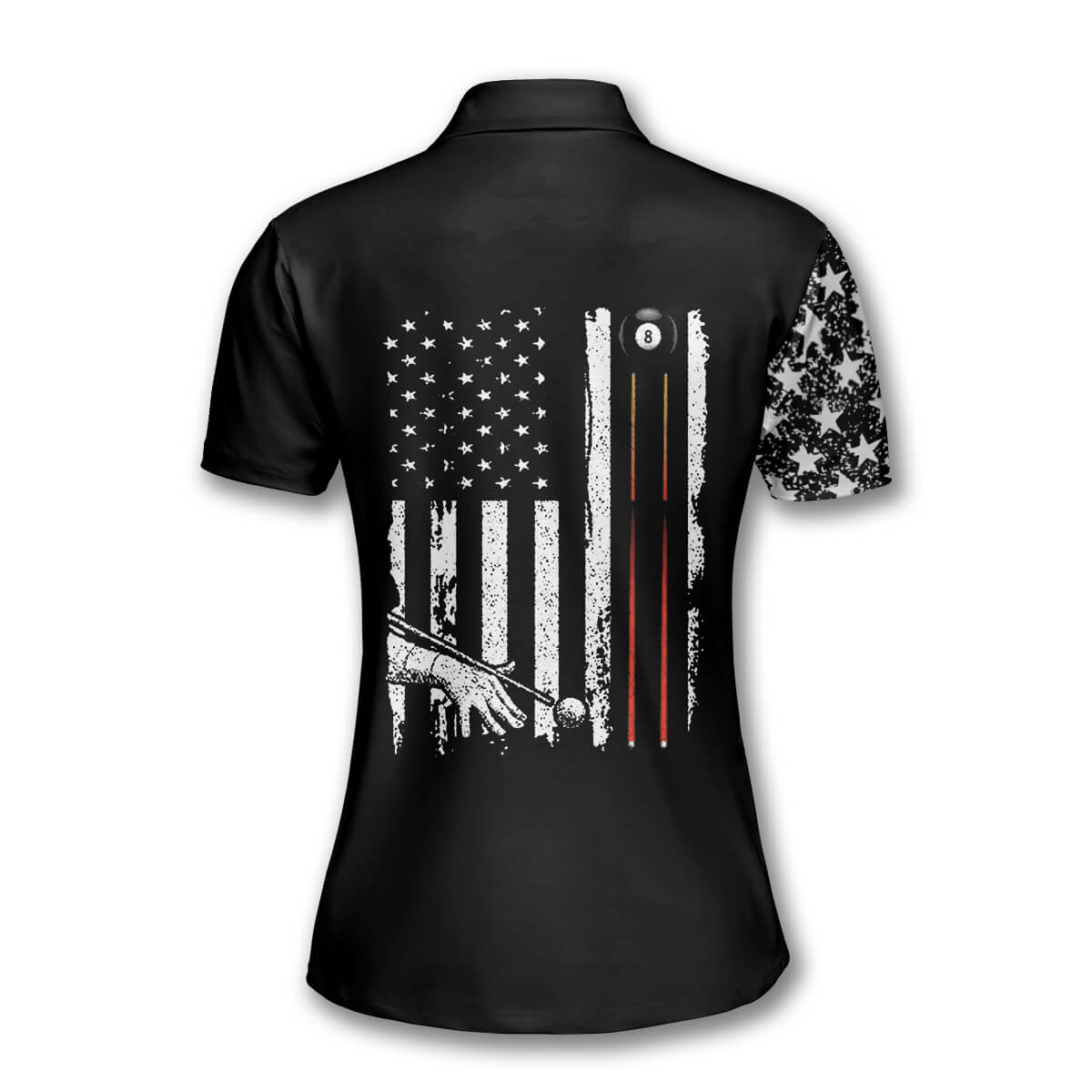 3D All Over Print Billiard Punisher Skull Flag Custom Billiard Polo Shirts for Women SO1385