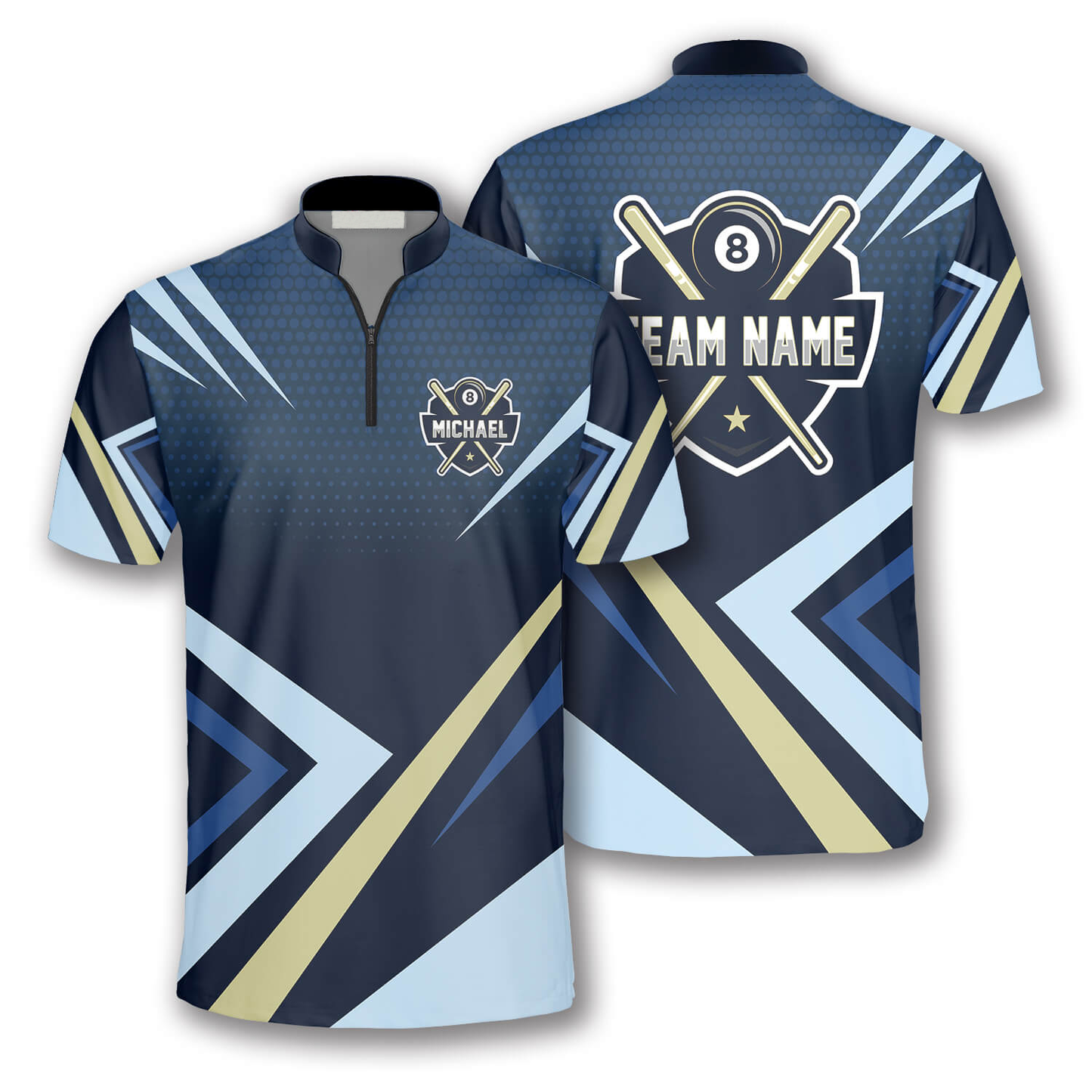 3D All Over Print Blue Sports Style Label Custom Billiard Jerseys for Men, Best Shirt for Billiard Player SO0664