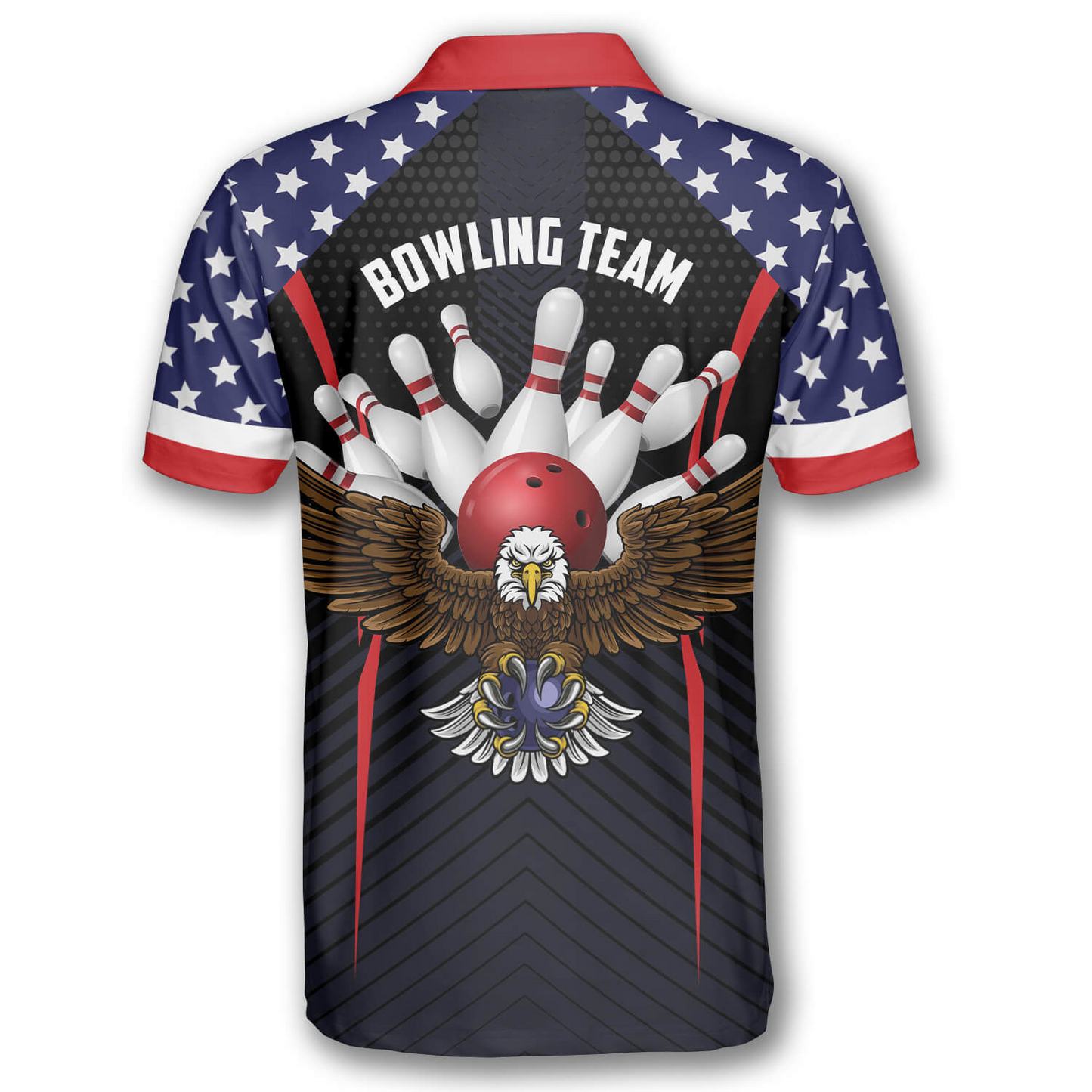 Bowling Eagle American Flag Custom Bowling Shirts for Men SO0592