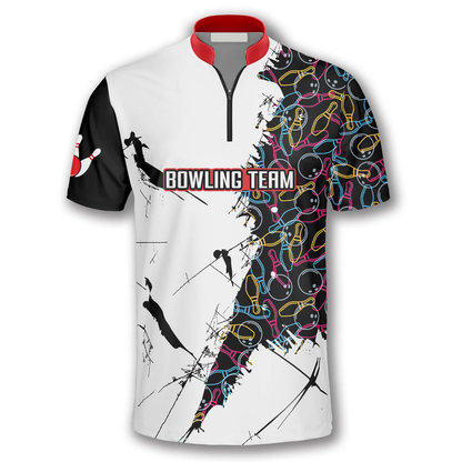 Bowling Force Custom Bowling Jerseys for Men, 3D All Over Print Bowling Shirt, Gift for Him SO0521