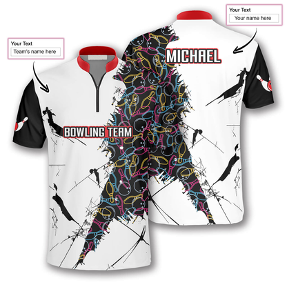 Bowling Force Custom Bowling Jerseys for Men, 3D All Over Print Bowling Shirt, Gift for Him SO0521