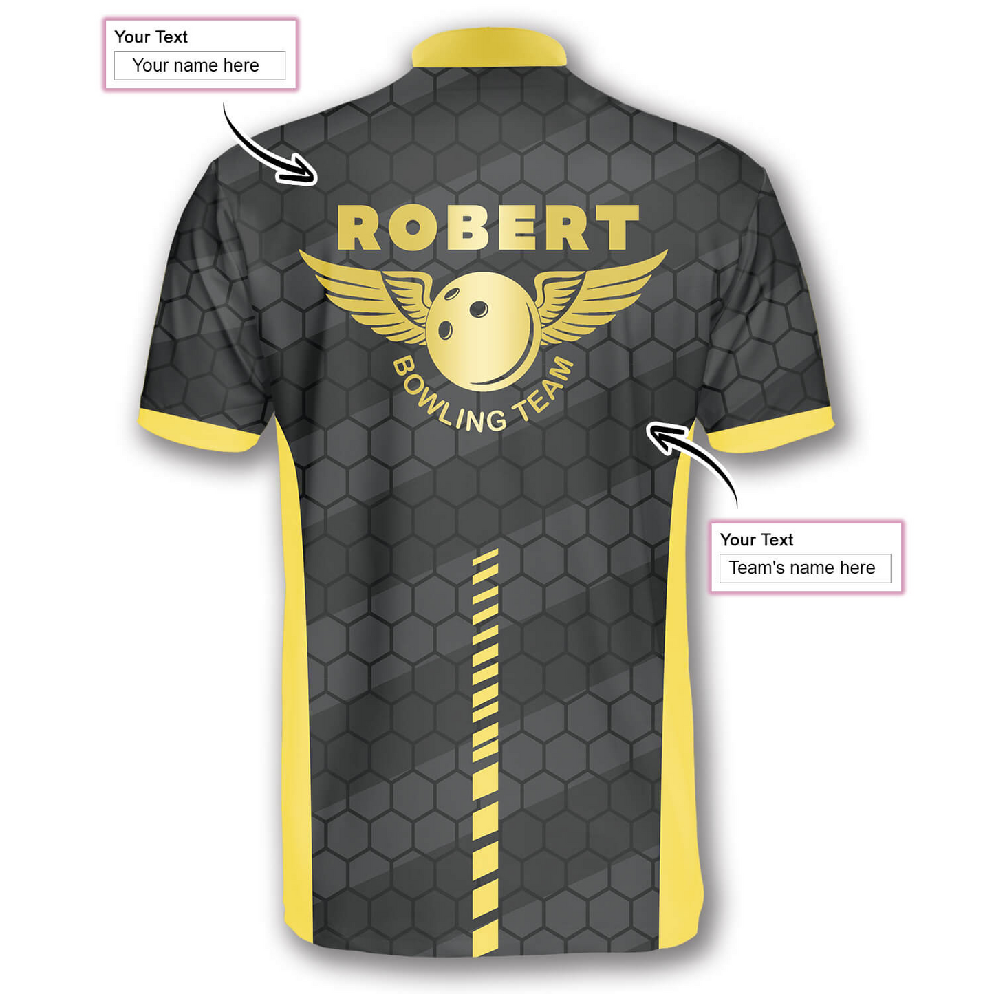 Personalized Name Bowling Heartbeat Honeycomb Pattern Custom Bowling Jerseys for Men SO0749