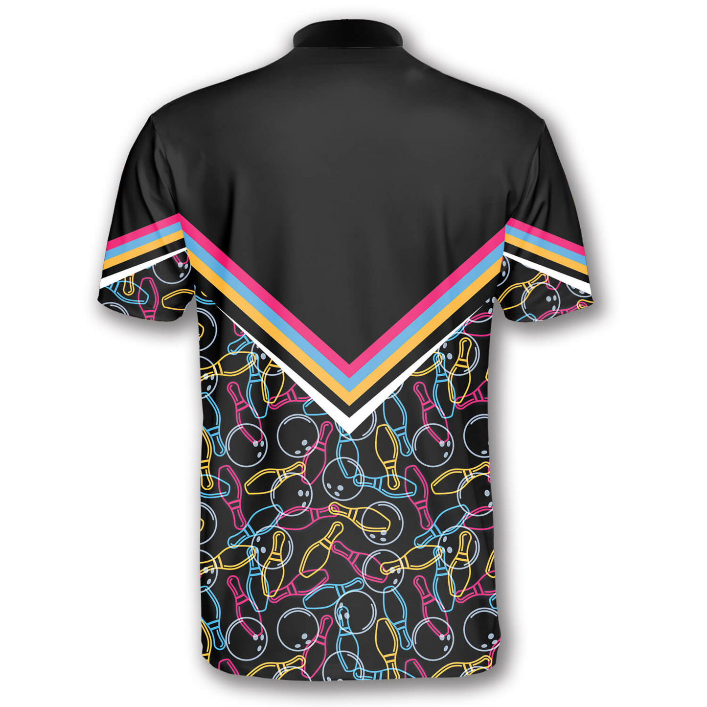 3D All Over Print Bowling Pattern In Black Colorful Lines Custom Bowling Jerseys for Men SO0678