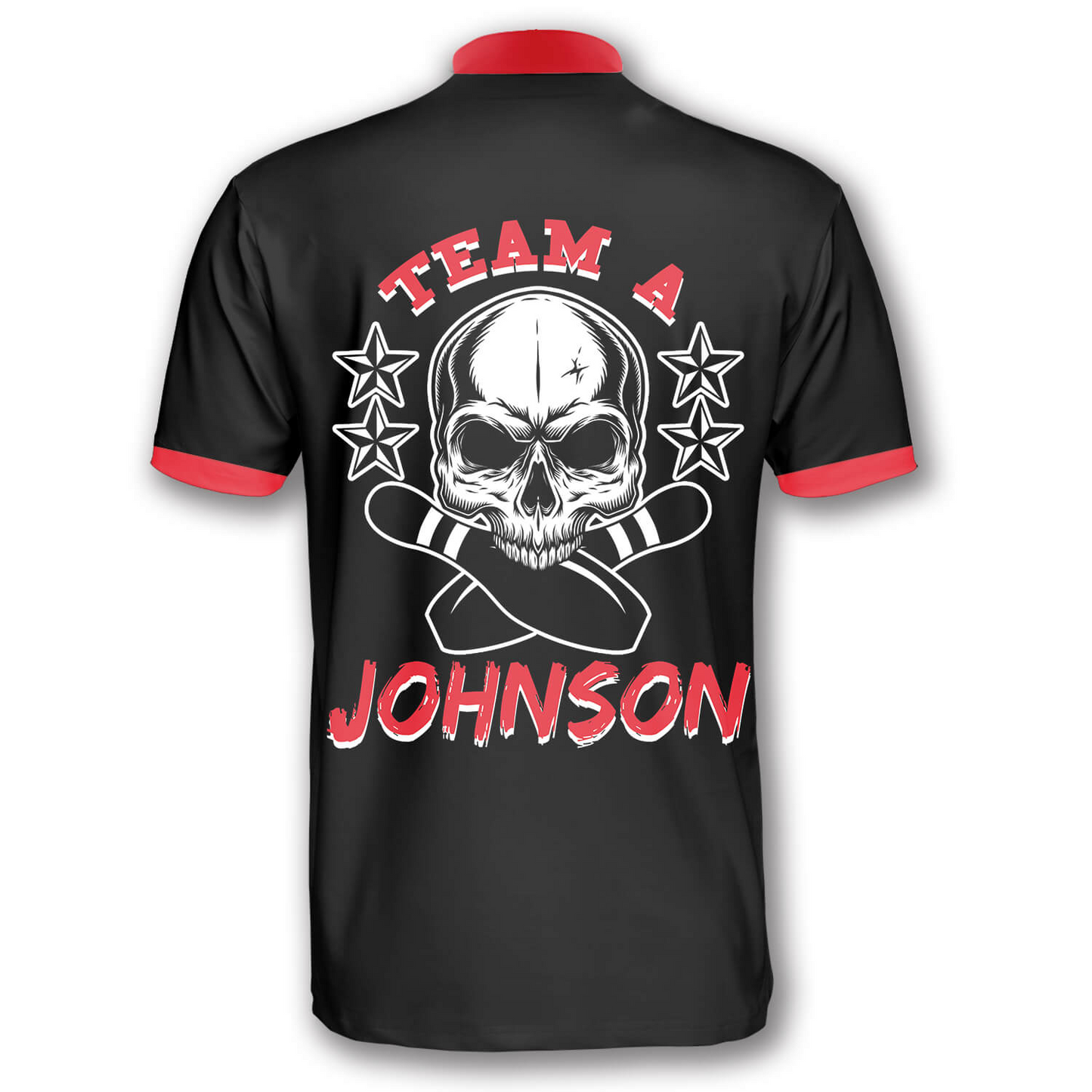 Skull Red Argyle Pattern Custom Bowling Jerseys for Men, Perfect Gift for Bowler, Skull Bowling Shirt SO0750