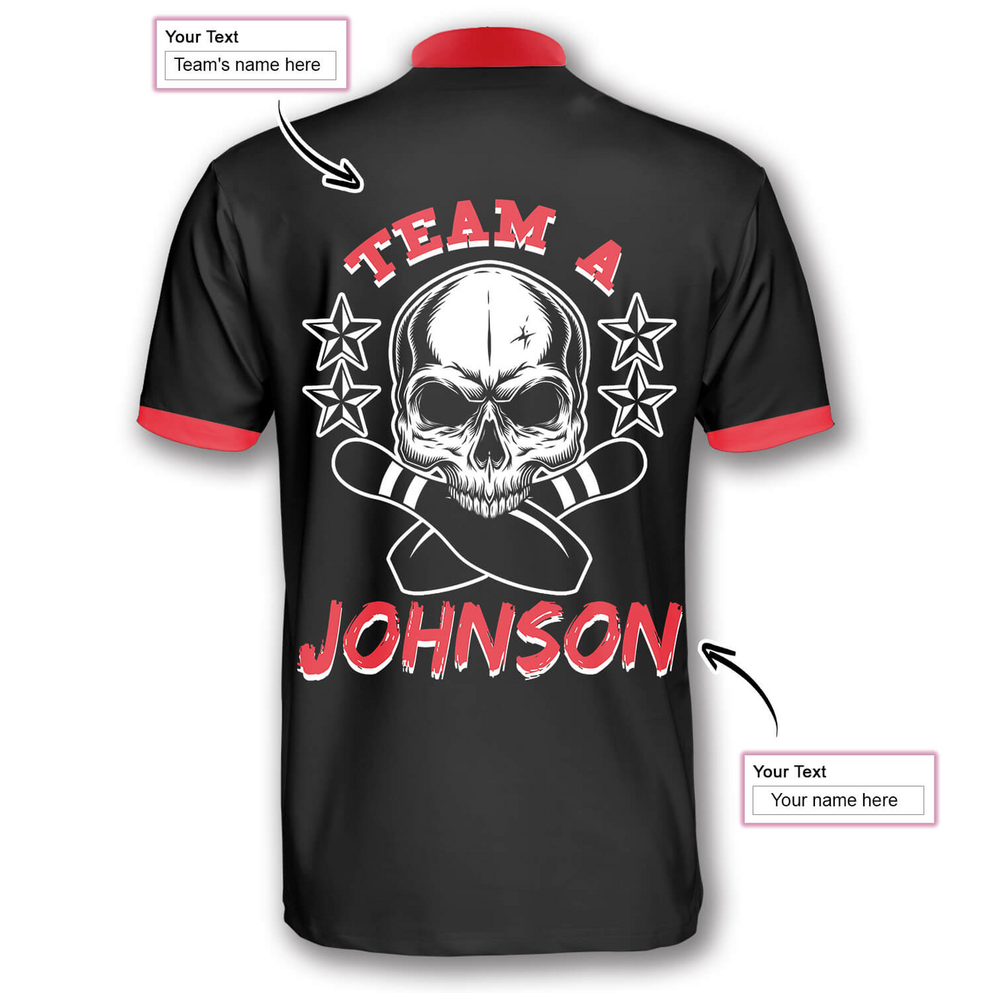 Skull Red Argyle Pattern Custom Bowling Jerseys for Men, Perfect Gift for Bowler, Skull Bowling Shirt SO0750