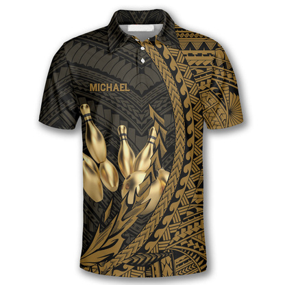 Yellow Hawaiian Pattern Custom Bowling Shirts for Men, Perfect Gift for Bowler SO0568