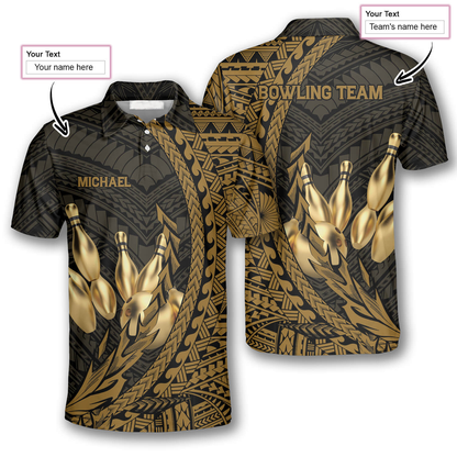 Yellow Hawaiian Pattern Custom Bowling Shirts for Men, Perfect Gift for Bowler SO0568