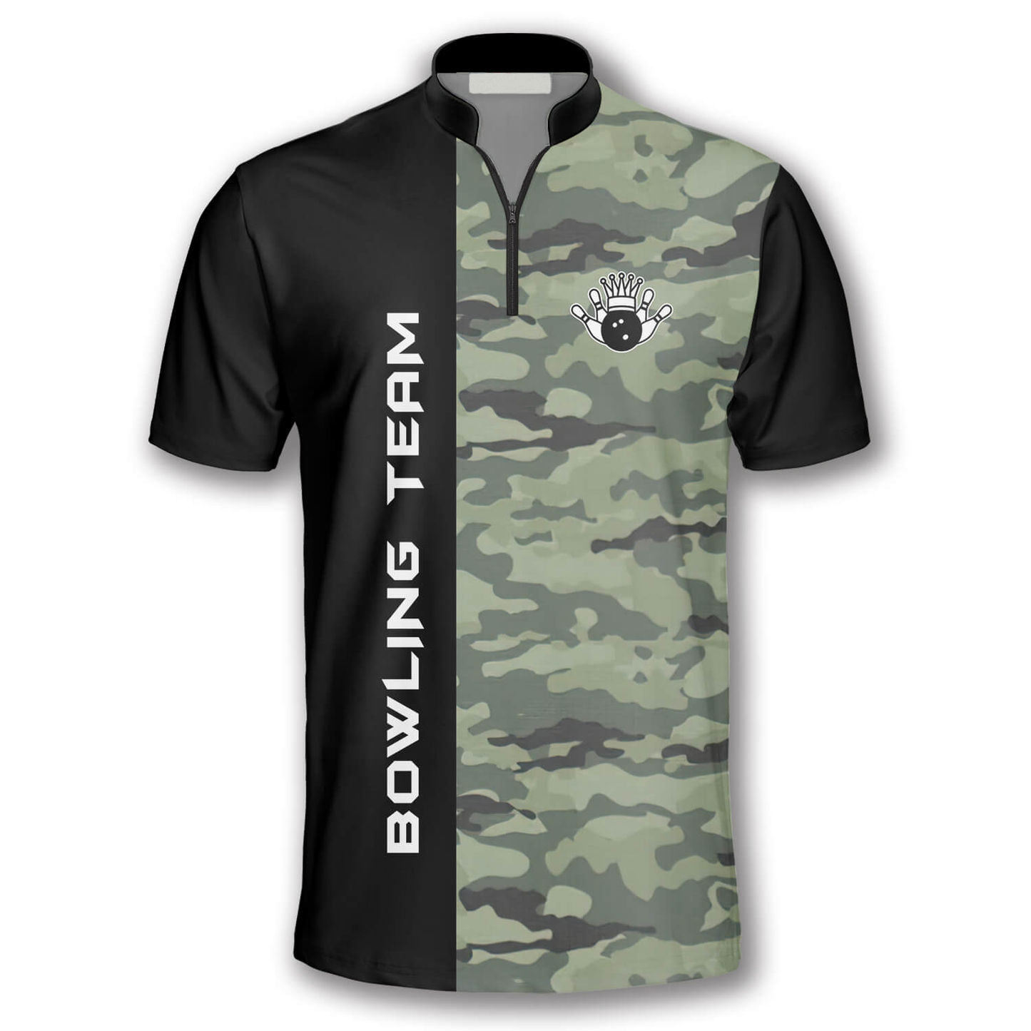 3D All Over Print Camo & Black Custom Bowling Jerseys for Men, Idea Gift for Bowler SO1368