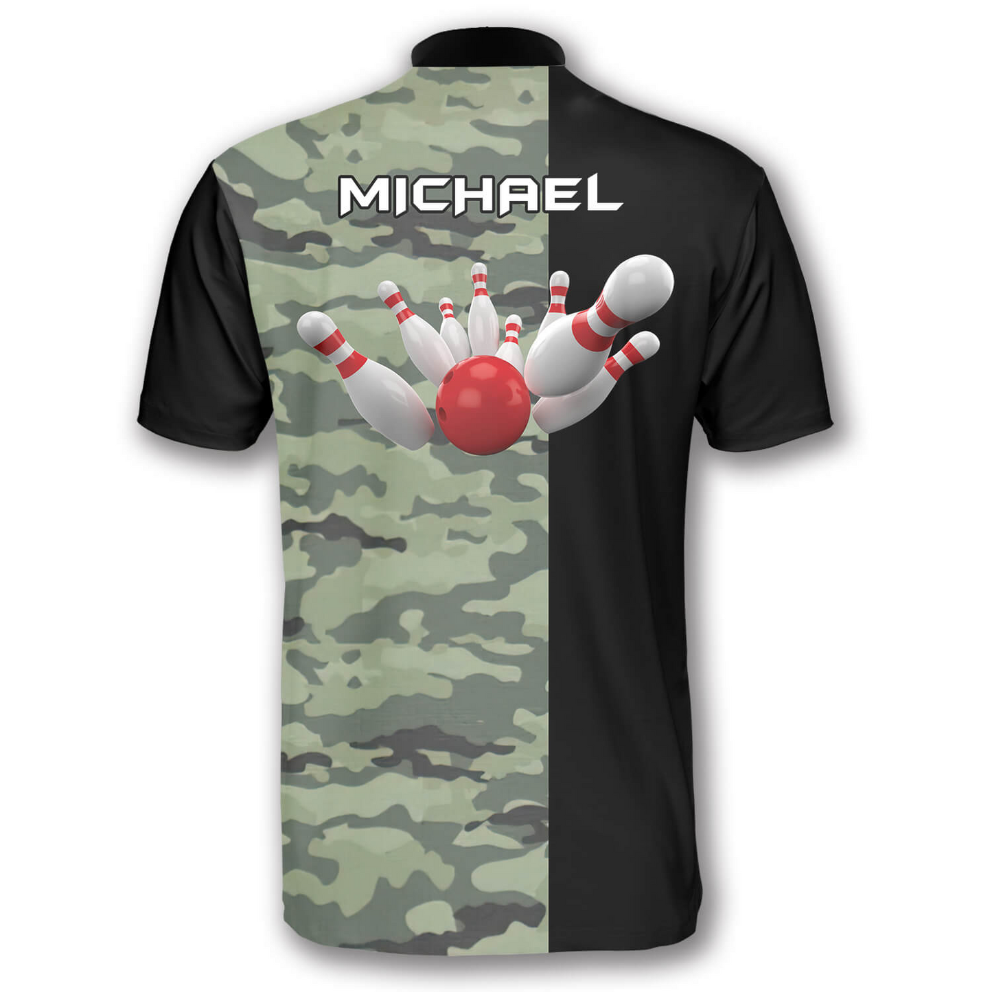 3D All Over Print Camo & Black Custom Bowling Jerseys for Men, Idea Gift for Bowler SO1368