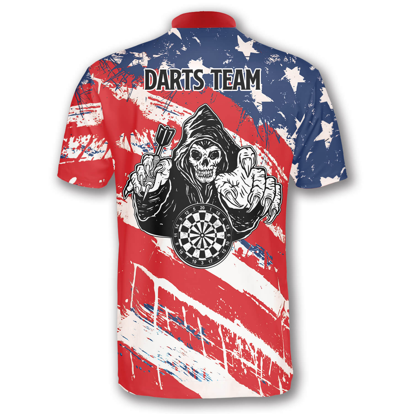 Personalized American Flag Athlete Custom Darts Jerseys for Men, Reaper Dart Shirt SO0948