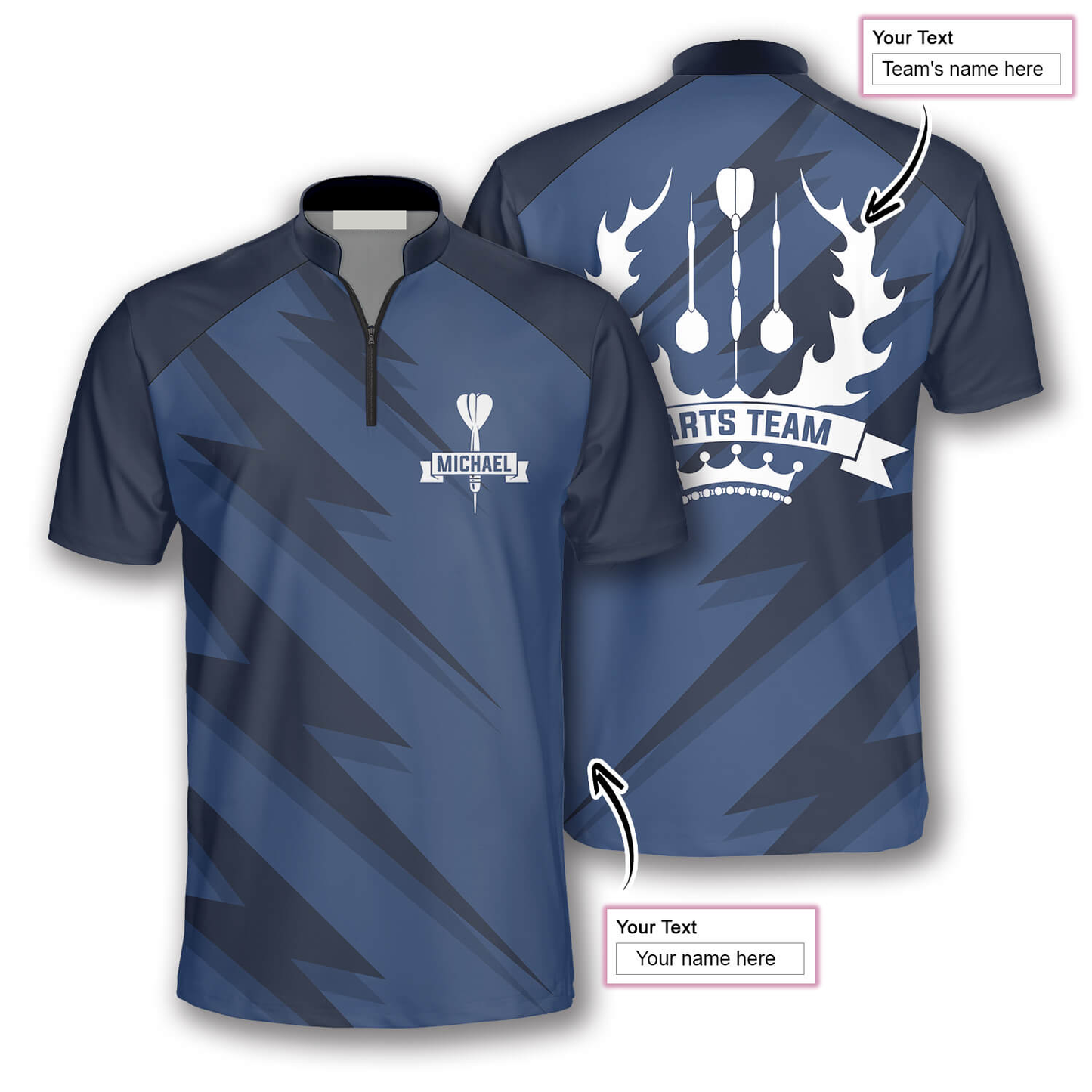 Personalized Name Team Blue Lightning Custom Darts Jerseys For Men, Idea Gift for Dart Team SO0693