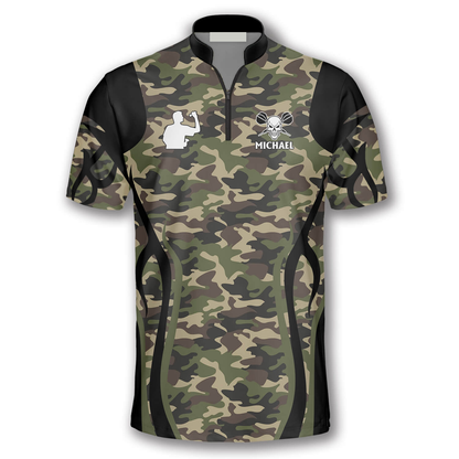 Bull Skull Camo Custom Darts Jerseys for Men, Skull Dartboard 3D Shirt SO1150