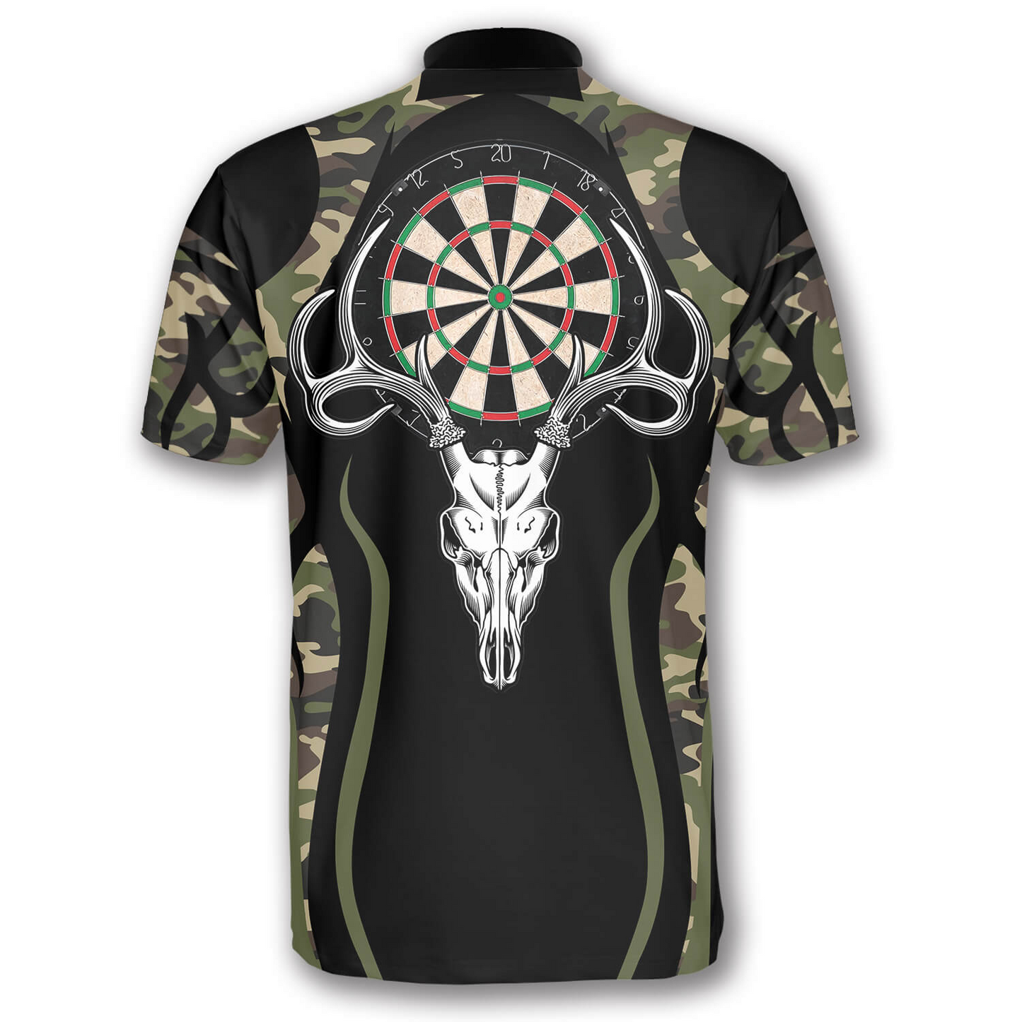 Bull Skull Camo Custom Darts Jerseys for Men, Skull Dartboard 3D Shirt SO1150