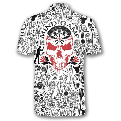 Personalized Doodle Pattern Custom Darts Jerseys for Men, Skull Dart Shirt SO0779