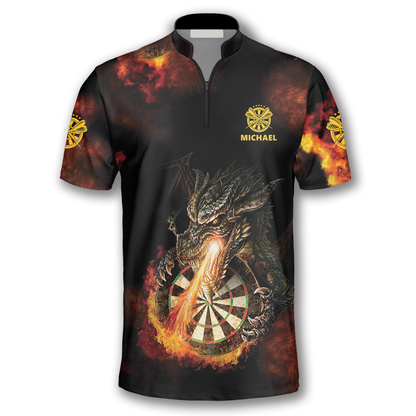 3D All Over Print Dragon Fire Custom Darts Jerseys for Men, Idea Gift for Dart Team, Dragon Dart Shirt SO0710