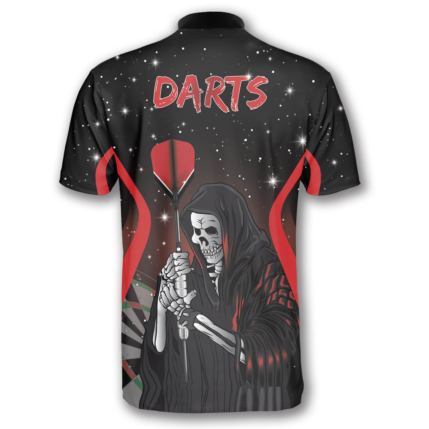 Grim Reaper Red Black Version Custom Darts Jerseys for Men, Perfect Gift for Dart Player SO1378