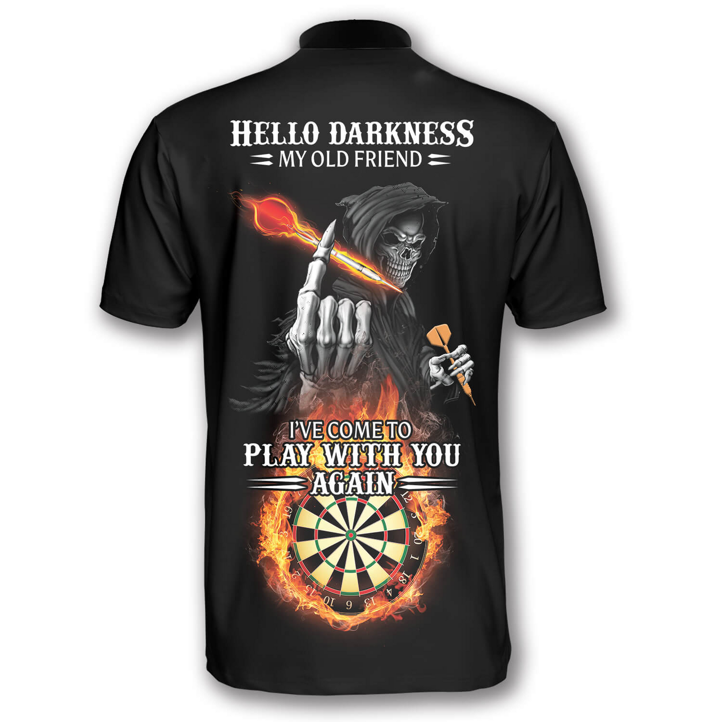 Hello Darkness My Old Friend Custom Darts Jerseys for Men, Dart Shirt, Skull Shirt SO0683