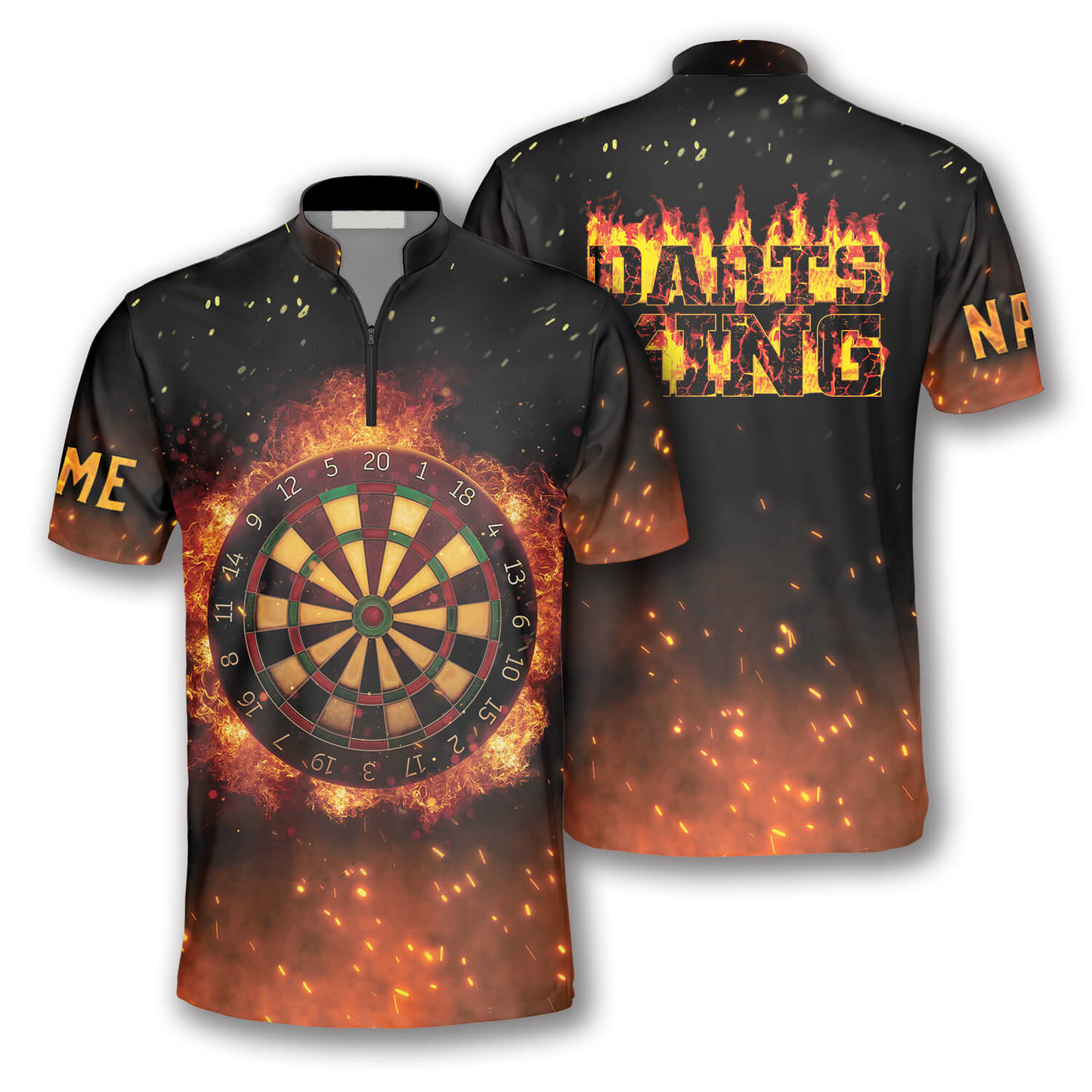 Personalized Name Darts King Fire Flame Custom Darts Jerseys for Men, Idea Gift for Dart Player SO1376