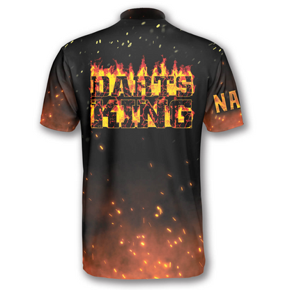 Personalized Name Darts King Fire Flame Custom Darts Jerseys for Men, Idea Gift for Dart Player SO1376