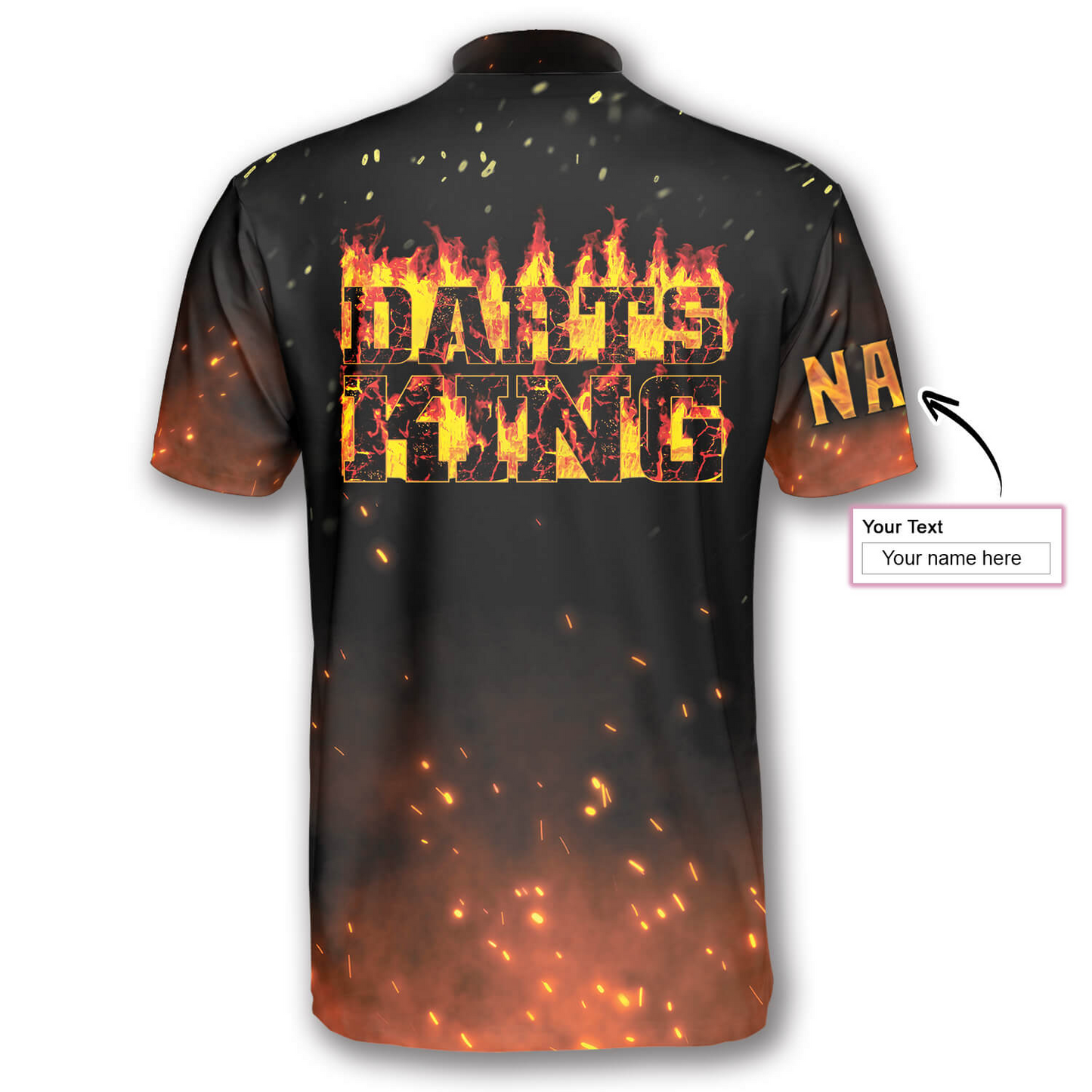 Personalized Name Darts King Fire Flame Custom Darts Jerseys for Men, Idea Gift for Dart Player SO1376