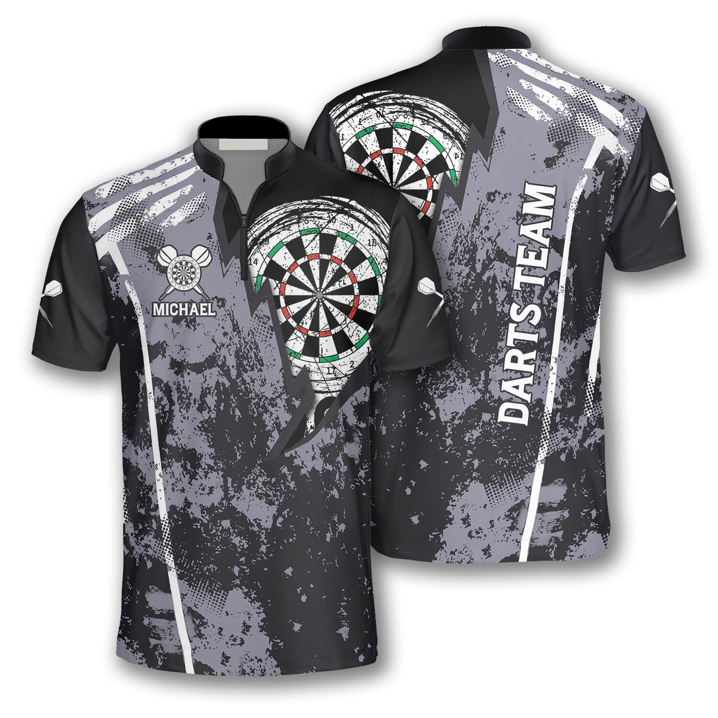 Personalized Name Team Lightning Grunge Custom Darts Jerseys for Men, Perfect Shirt for Dart Players SO0947