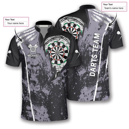 Personalized Name Team Lightning Grunge Custom Darts Jerseys for Men, Perfect Shirt for Dart Players SO0947