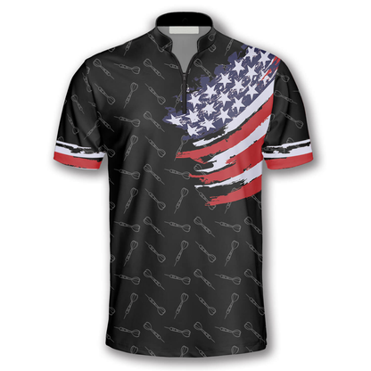 Dart Arrow Pattern American Flag Custom Darts Jerseys for Men, Dart Shirt, Flag Shirt SO0681