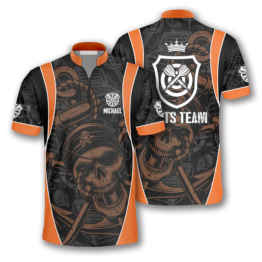 3D All Over Print Darts Pirate Skull Custom Darts Jerseys for Men, Gift for Dart Team, Dart Player SO1374