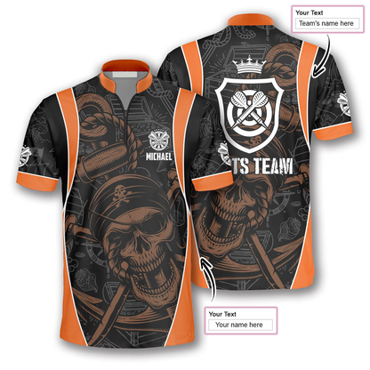 3D All Over Print Darts Pirate Skull Custom Darts Jerseys for Men, Gift for Dart Team, Dart Player SO1374