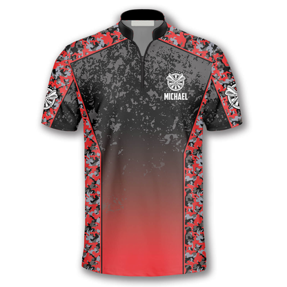 Skull Red Camouflage Custom Darts Jerseys for Men, Idea Gift for Dart Player, Skull Dart Shirt SO1377