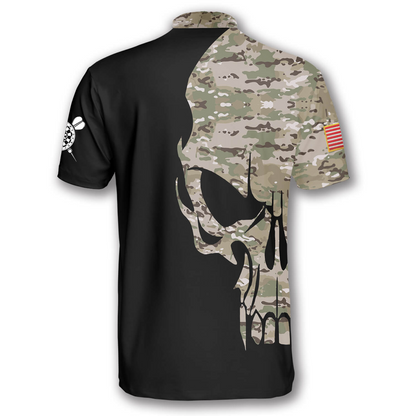 Skull Camouflage Custom Darts Jerseys for Men, Perfect Gift for Dart Team, Personalized Dart Shirt SO0709