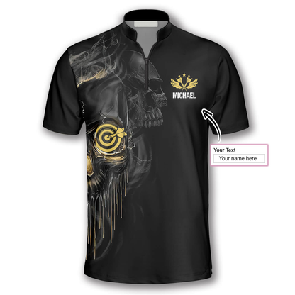 Skull Shut Up and Throw Custom Darts Jerseys for Men, Best Shirt for Dart Player, Skull Shirt SO1040