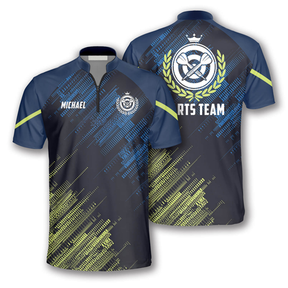 Green Blue Sports Style Custom Darts Jerseys for Men, Idea Gift for Uniform Team Dart Shirt SO1372