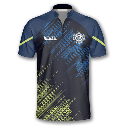 Green Blue Sports Style Custom Darts Jerseys for Men, Idea Gift for Uniform Team Dart Shirt SO1372