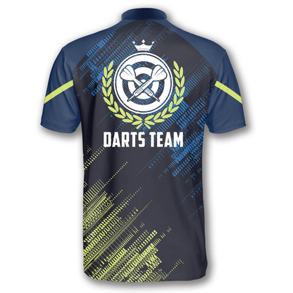 Green Blue Sports Style Custom Darts Jerseys for Men, Idea Gift for Uniform Team Dart Shirt SO1372