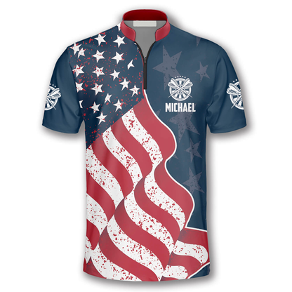 3D All Over Print Eagle Waving Flag Custom Darts Jerseys for Men, Flag American Dart Shirt SO1041